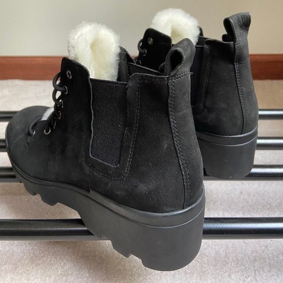 EILEEN FISHER Women Calm Leather Shearling Boots - NEW NWOB - Picture 4 of 8